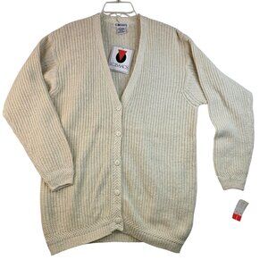 90s Chunky Knit Cardigan Medium Oversized Vintage Deadstock Boho Preppy